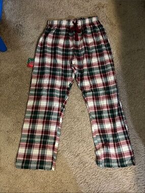 Maroon Green Flannel Christmas PJ Pants